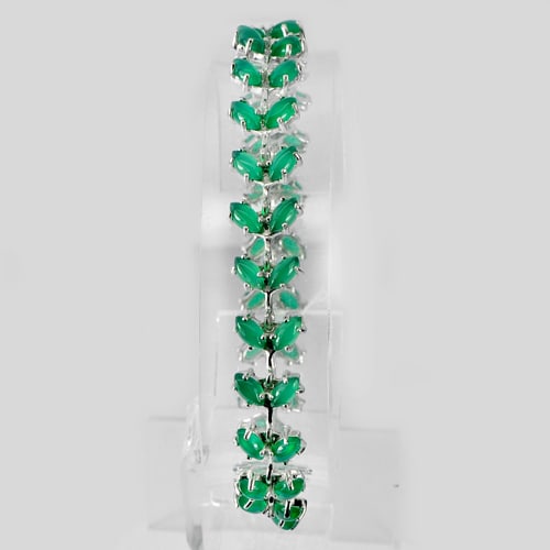 Natural Green Aventurine 925 Sterling Silver Bracelet Jewelry 13.62 Grams 7.5 Inch.: Product ID: 281060014 Product Name: Sterling Silver Bracelet Product Type: 925 Sterling Silver Fine Jewelry Jewelry Weight: 13.62 Grams. Gemstones Color: Green Metal: Solid Silver 92.5%. Gemstone Deta