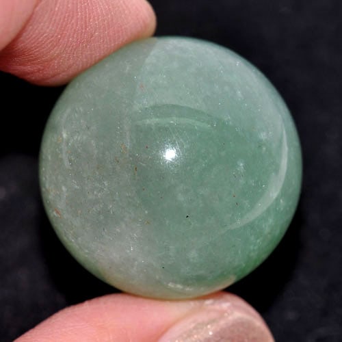 Natural Green Aventurine 97.40 Ct. Round Cabochon Shape 25 Mm. Gemstone from United States (1 of 3)