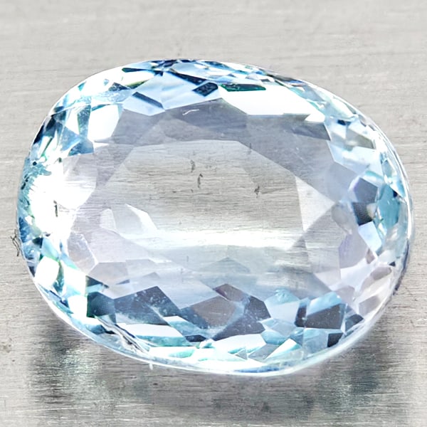 Natural Light Blue Aquamarine 1.33 Ct. Oval Shape 6.2 x 7.8 Mm Gemstone From Brazil: Product ID: 800812232 Product Name: Natural Aquamarine Weight: 1.33 CT. Size: 6.2 x 7.8 x 4 MM. Shape: Oval Shape Color: Light Blue Clarity:VSI - SI1 Luster: Good Gems Origin: Brazil Treatment: Unheat