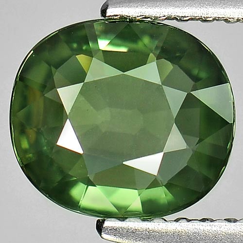 Natural Green Sapphire Gemstone 1.52 Ct. Clean Oval Shape 8 x 7 Mm. From Thailand (1 of 3)