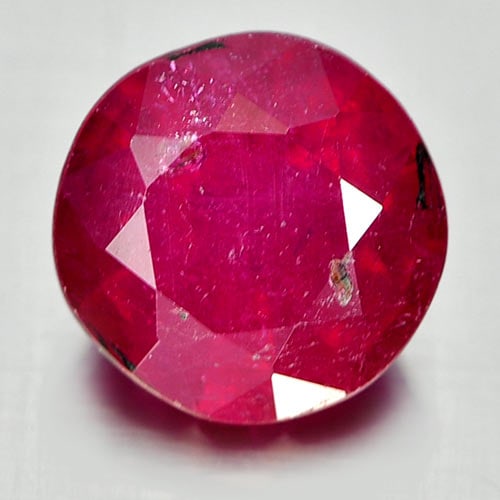 Natural Pinkish Red Ruby 1.70 Ct. Round Shape 6.7 Mm Gemstone from Madagascar (1 of 3)