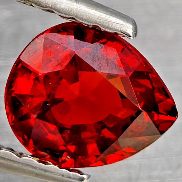 Natural Orangish Red Spessartine Garnet Gemstones 0.87 Ct. Pear Shape 6.2 x 5.3 Mm.: Product ID: 802937353 Product Name: Natural Garnet Weight: 0.87 CT. Size: 6.2 x 5.3 x 3.3 MM. Shape: Pear Shape Color: Orangish Red Clarity:SI1 Luster: Good Gems Origin: Namibia Treatment: Unheated Cr