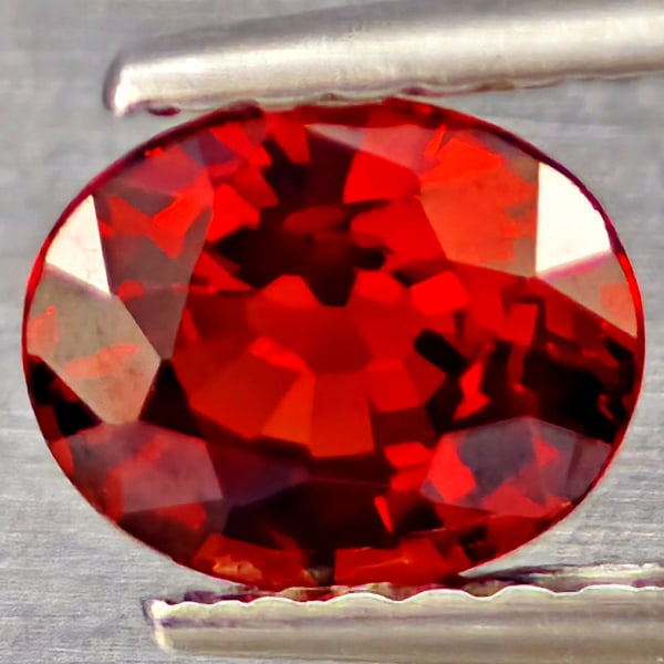 Natural Orangish Red Spessartine Garnet 0.93 Ct. Oval Shape 6.4 x 5.2 Mm Gemstones From Namibia: Product ID: 802937377 Product Name: Natural Garnet Weight: 0.93 CT. Size: 6.4 x 5.2 x 3.3 MM. Shape: Oval Shape Color: Orangish Red Clarity:VSI Luster: Good Gems Origin: Namibia Treatment: Unheated Cr
