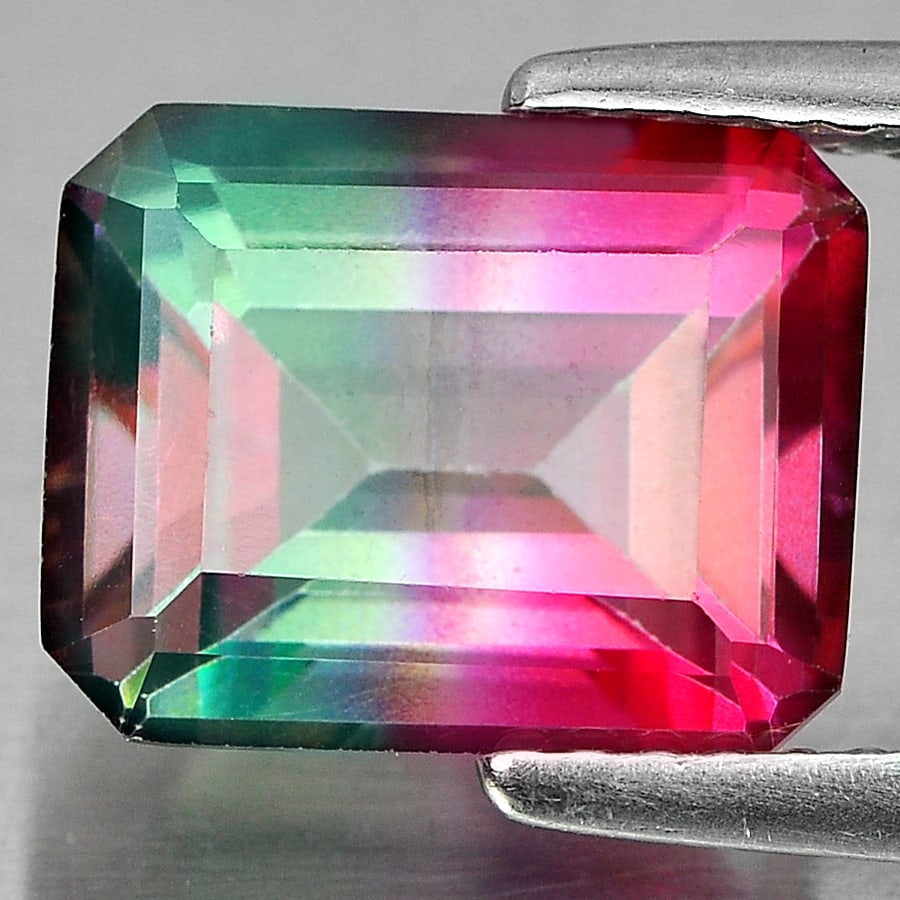 Natural Emerald Envy Pure Pink Bi-Color Topaz Gemstones 4.01 Ct. Octagon Shape 10 x 8 Mm: Product ID: 827147933 Product Name: Natural Topaz Weight: 4.01 CT. Size: 10 x 8 x 5.7 MM. Shape: Octagon Color: Bi-Color Clarity:VVS Luster: Good Gems Origin: Brazil Treatment: Treated Crystal Structu