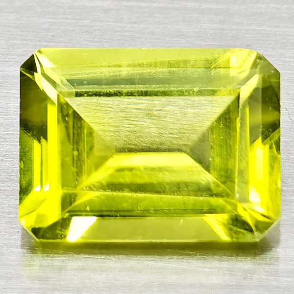 Natural Green Peridot 1.42 Ct. Octagon Shape 8.1 x 6.1 Mm Gemstone From Pakistan: Product ID: 805317190 Product Name: Natural Peridot Weight: 1.42 CT. Size: 8.1 x 6.1 x 3.4 MM. Shape: Octagon Shape Color: Green Clarity:SI1 Luster: Good Gems Origin: Pakistan Treatment: Unheated Crys