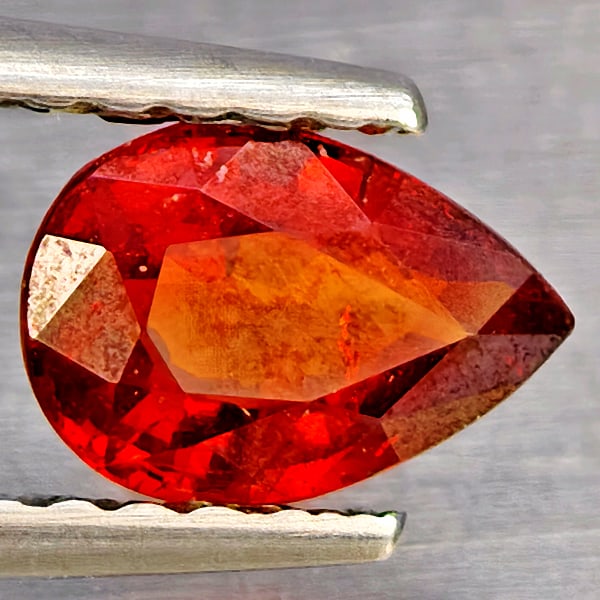 Natural Orangish Red Spessartine Garnet Gemstones 0.74 Ct. Pear Shape 6.5 x 4.5 Mm: Product ID: 802937345 Product Name: Natural Garnet Weight: 0.74 CT. Size: 6.5 x 4.5 x 2.8 MM. Shape: Pear Shape Color: Orangish Red Clarity:SI1 Luster: Good Gems Origin: Namibia Treatment: Unheated Cr