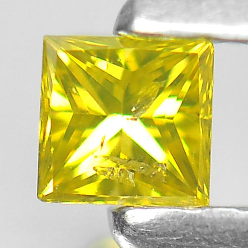 Natural Yellow Loose Diamond 0.11 Ct. Square Princess Cut 2.6 Mm.: Product ID: 802103429 Product Name: Natural Enhanced Diamond Weight: 0.11 CT. Size: 2.6 x 2.6 x 1.8 MM. Shape: Square Princess Cut Color: Yellow Clarity:SI1 Luster: Scintillating Gems Origin: Belgium 