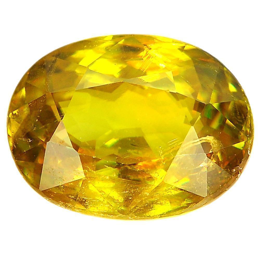 Natural Multi Color Titanium Sphene With Rainbow Spark Gemstones 3.77 Ct. Oval Shape (1 of 3)