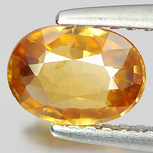 Natural Orangish Yellow Zircon Gemstones 1.02 Ct. Oval Shape 7 x 5.2 Mm.: Product ID: 807727165 Product Name: Natural Zircon Weight: 1.02 CT. Size: 7 x 5.2 x 2.5 MM. Shape: Oval Color: Orangish Yellow Clarity:VSI Luster: Good Gems Origin: Cambodia Treatment: Heated Crystal 