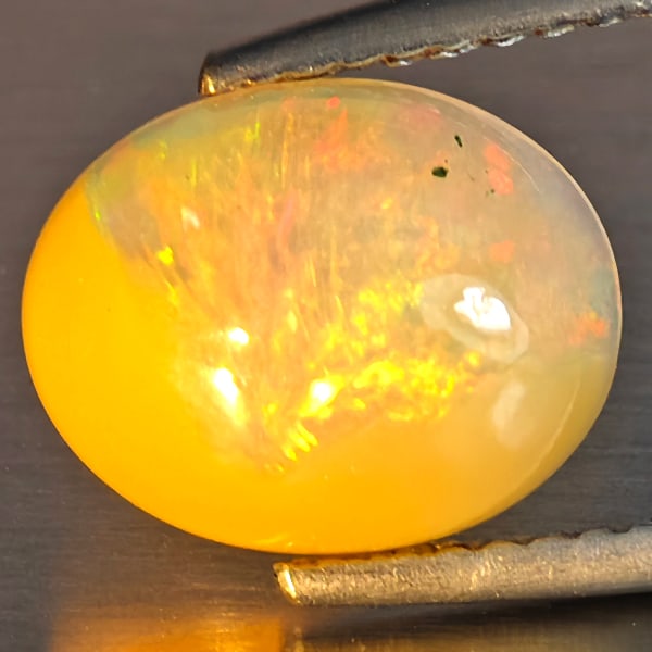 Natural Multi-Color Play Of Colour Opal Gemstones 1.94 Ct. Oval Cabochon Shape 10.5 x 8.6 Mm. (1 of 3)