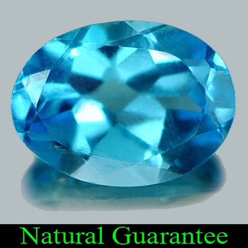 Natural Swiss Blue Topaz Gemstones 1.31 Ct. Oval Shape 7.9 x 5.8 Mm.: Product ID: 807161837 Product Name: Natural Blue Topaz Weight: 1.31 CT. Size: 7.9 x 5.8 x 3.7 MM. Shape: Oval Color: Swiss Blue Clarity:VSI Luster: Good Gems Origin: Brazil Treatment: Treated Crystal 