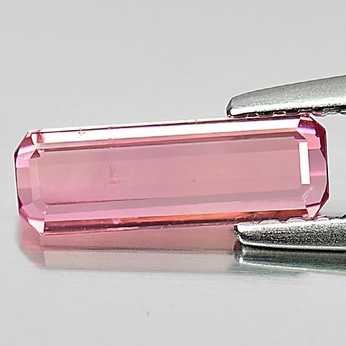 Natural Pink Tourmaline Gemstones 0.81 Ct. Octagon Shape 10 x 3.4 Mm.: Product ID: 807249052 Product Name: Natural Tourmaline Weight: 0.81 CT. Size: 10 x 3.4 x 2.3 MM. Shape: Octagon Color: Pink Clarity:VSI Luster: Good Gems Origin: Nigeria Treatment: Unheated Crystal St