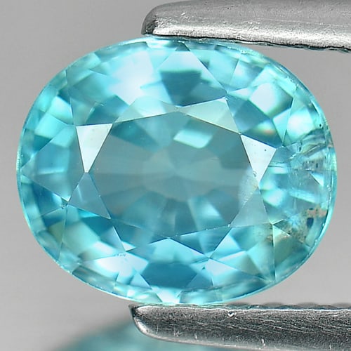 Natural Blue Color Zircon Gemstones 2.26 Ct. Oval Shape 7.8 x 6.6 Mm. (1 of 3)