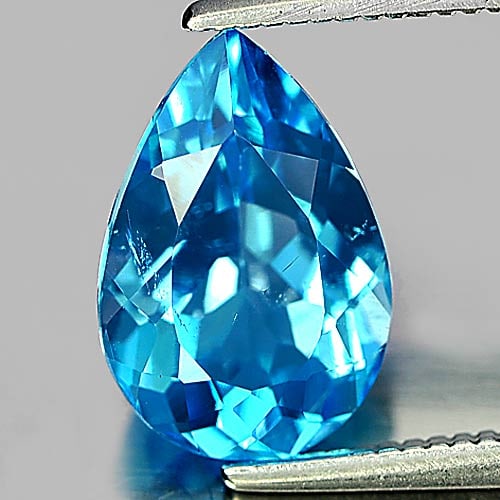 Natural Swiss Blue Topaz Gemstones 2.54 Ct. Pear Shape 10.7 x 7.3 Mm.: Product ID: 807154561 Product Name: Natural Blue Topaz Weight: 2.54 CT. Size: 10.7 x 7.3 x 4.9 MM. Shape: Pear Color: Swiss Blue Clarity:SI Luster: Good Gems Origin: Brazil Treatment: Treated Crystal 