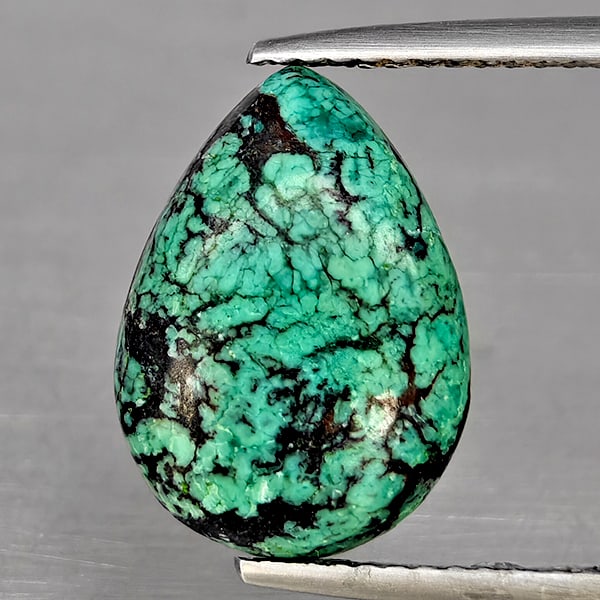 Natural Multi Color Green Turquoise Gemstones 3.09 Ct. Pear Shape Cabochon 14.2 x 10.2 Mm.: Product ID: 809100035 Product Name: Natural Gemstones Weight: 3.09 CT. Size: 14.2 x 10.2 x 3.6 MM. Shape: Pear Cabochon Color: Multi Color Green Clarity:Opaque Luster: Good Gems Origin: India Treatmen
