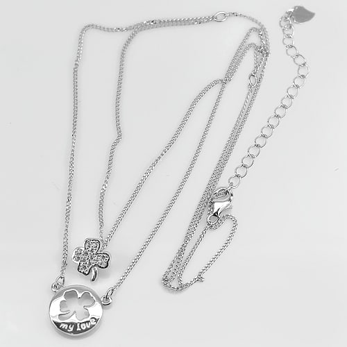 925 Sterling Silver Necklace Jewelry Length 18 Inch. 3.80 Grams (1 of 3)