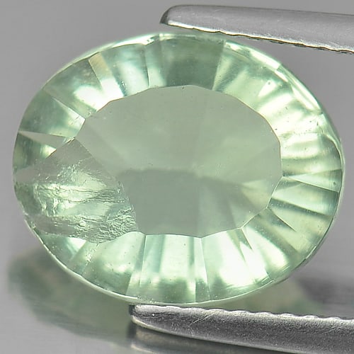 Natural Green Fluorte Gemstones 4.47 Ct. Beautiful Oval Concave Cut 12.2 x 10.2 Mm.: Product ID: 802705429 Product Name: Natural Fluorite Weight: 4.47 CT. Size: 12.2 x 10.2 x 6 MM. Shape: Oval Concave Cut Color: Green Clarity:SI Luster: Good Gems Origin: Brazil Treatment: Unheated Cry