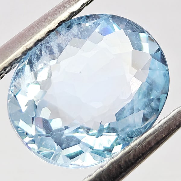 Natural Baby Blue Aquamarine Gemstones 1.86 Ct. Oval Shape 9.4 x 7.6 Mm. (1 of 3)