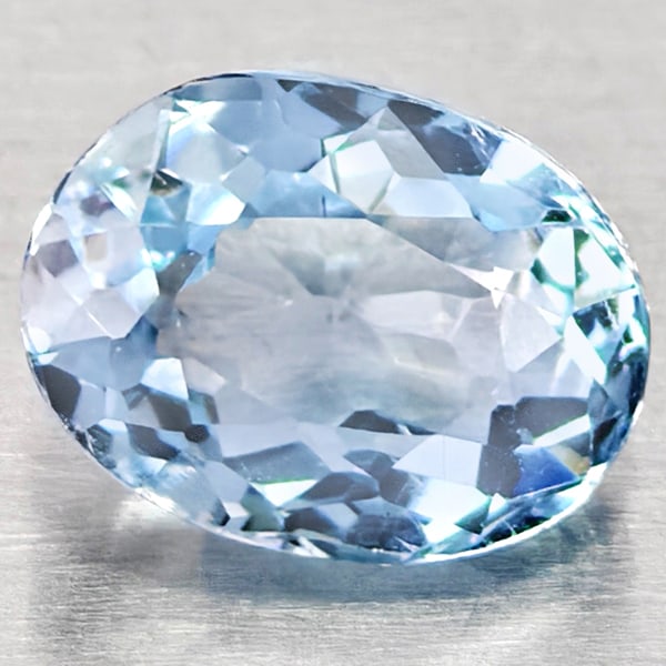 Natural Baby Blue Aquamarine Gemstones 0.83 Ct. Oval Shape 6.8 x 5 Mm. (1 of 3)