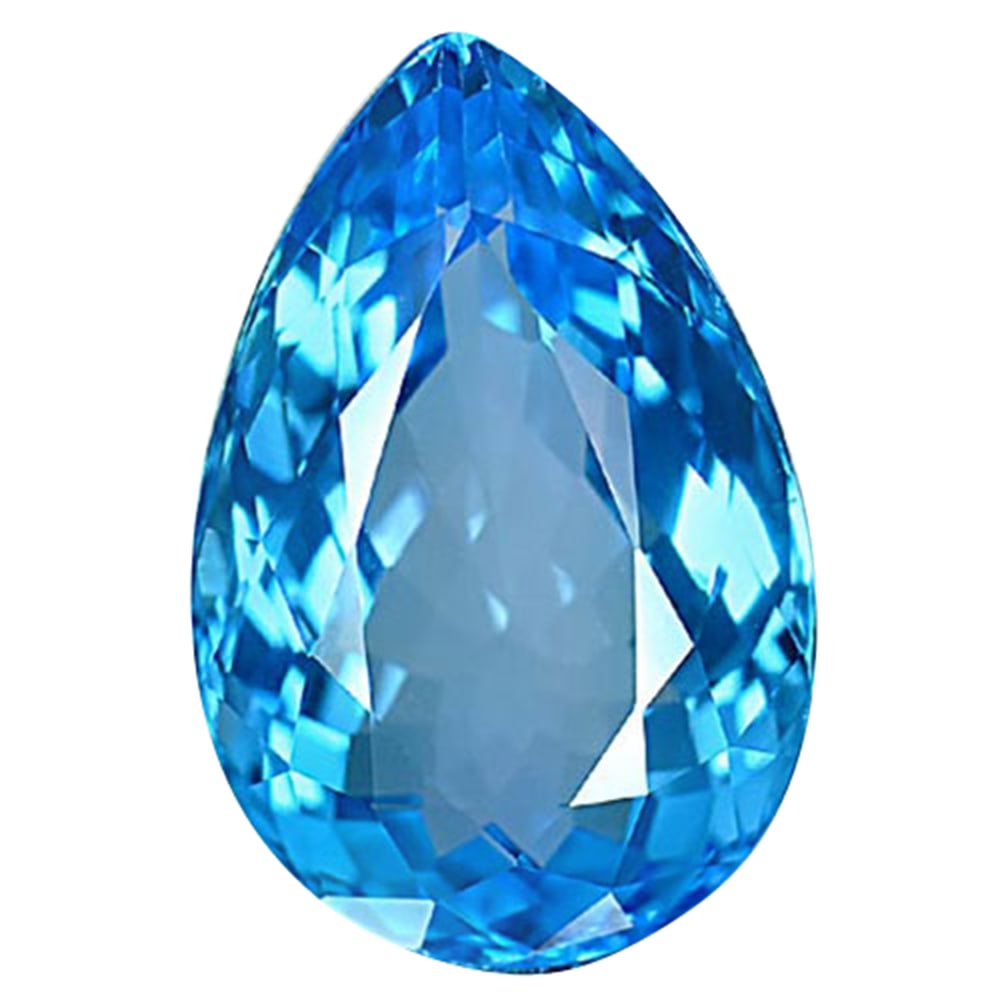 Natural Swiss Blue Topaz Gemstones 16.84 Ct. Clean Pear Shape 19.9 x 12.8 Mm.: Product ID: 807164370 Product Name: Natural Blue Topaz Weight: 16.84 CT. Size: 19.9 x 12.8 x 8.4 MM. Shape: Pear Color: Blue Clarity:IF Luster: Very Good Gems Origin: Brazil Treatment: Treated Crystal