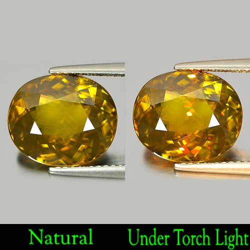 Natural Multi Color With Rainbow Spark Sphene Gemstones 6.69 Ct. Clean Oval Shape 12.7 x 10.9 Mm.: Product ID: 806507135 Product Name: Natural Sphene Weight: 6.69 CT. Size: 12.7 x 10.9 x 6.1 MM. Shape: Oval Color: Multi Color With Rainbow Spark Clarity:VSI Luster: Adamantine Gems Origin: Madagascar