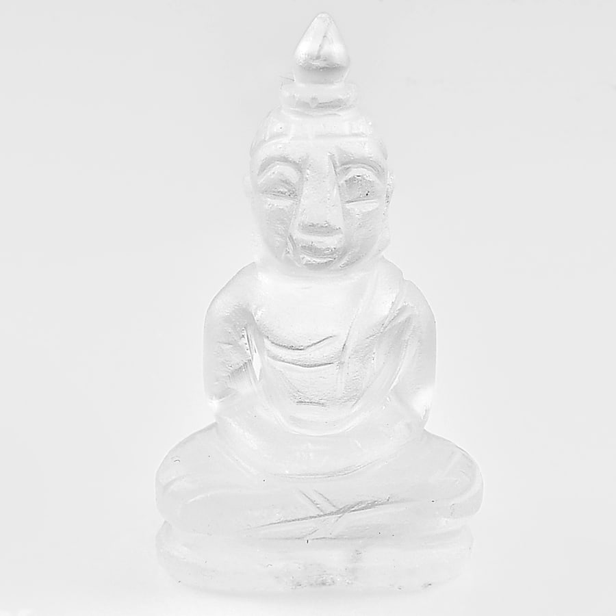 Natural White Quartz Gemstones 54.11 Ct. Buddha Carving: Product ID: 815501900 Product Name: Natural Quartz Weight: 54.11 CT. Size: 40 x 22 x 16 MM. Shape: Buddha Carving Color: White Clarity:Semi - Transparent Luster: Good Gems Origin: Thailand Treatment: 