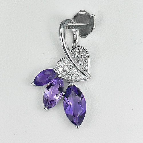 Natural Purple Amethyst Gemstones with 925 Sterling Silver Pendant Jewelry 1.47 Grams: Product ID: 280530060 Product Name: Sterling Silver Earrings Product Type: 925 Sterling Silver Fine Jewelry Jewelry Weight: 1.47 Grams. Gemstones Color: Purple Metal: Solid Silver 92.5%. Gemstone Deta