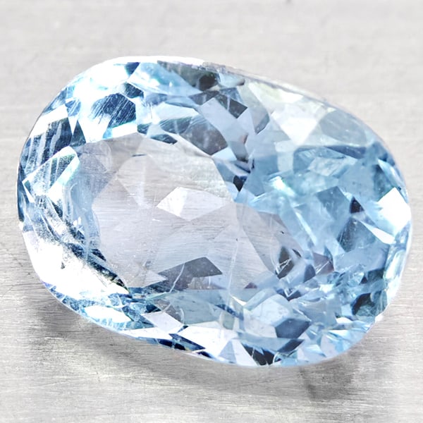 Natural Baby Blue Aquamarine Gemstones 1.19 Ct. Oval Shape 7.8 x 5.6 Mm.: Product ID: 800812166 Product Name: Natural Aquamarine Weight: 1.19 CT. Size: 7.8 x 5.6 x 4.6 MM. Shape: Oval Shape Color: Light Blue Clarity:VSI - SI1 Luster: Good Gems Origin: Brazil Treatment: Unhe