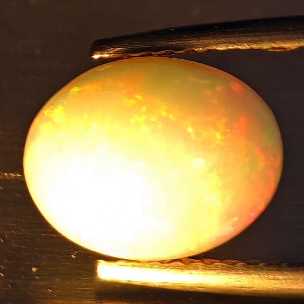 Natural Multi-Color Play Of Colour Opal Gemstone 1.77 Ct. Oval Cabochon Shape 10.1 x 8.1 Mm. (1 of 3)