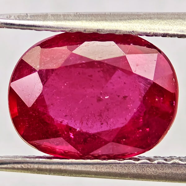 Natural Purplish Red Ruby Gemstones 2.38 Ct. Oval Shape 9.3 x 7.2 Mm.: Product ID: 805935637 Product Name: Natural Ruby Weight: 2.38 CT. Size: 9.3 x 7.2 x 4 MM. Shape: Oval Color: Purplish Red Clarity:VSI - SI1 Luster: Good Gems Origin: Madagascar Treatment: Heated (Lead