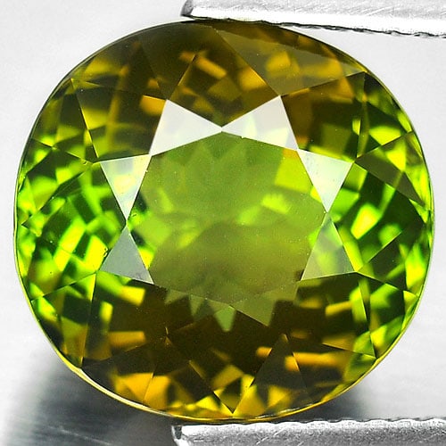 Natural Tourmaline Yellowish Green 9.61 Ct. Clean Oval 12.3 x 11.8 Mm. (1 of 3)
