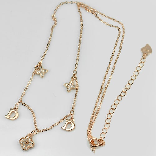 925 Sterling Silver Necklace Jewelry Rose Gold Plated Length 16 Inch.: Product ID: 280540177 Product Type: 925 Sterling Silver Fine Jewelry Jewelry Weight: 2.70 Grams. Gemstones Color: White Metal: Solid Silver 92.5%. Gemstone Detail: About 2.70 Grams. Round White CZ Siz