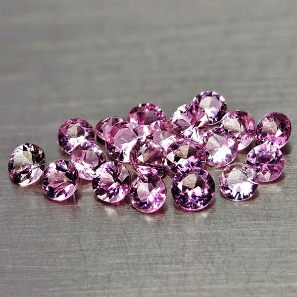 Natural Party Color Pink Tourmaline Gemstones 1.50 Ct. 20 Pcs. Round Shape 2.7 Mm.: Product ID: 807250826 Product Name: Natural Tourmaline Weight: 1.50 CT. Size: 2.7 x 2.7 x 1.6 MM. Shape: Round Color: Party Color Pink Clarity:VSI Luster: Good Gems Origin: Nigeria Treatment: Unheated
