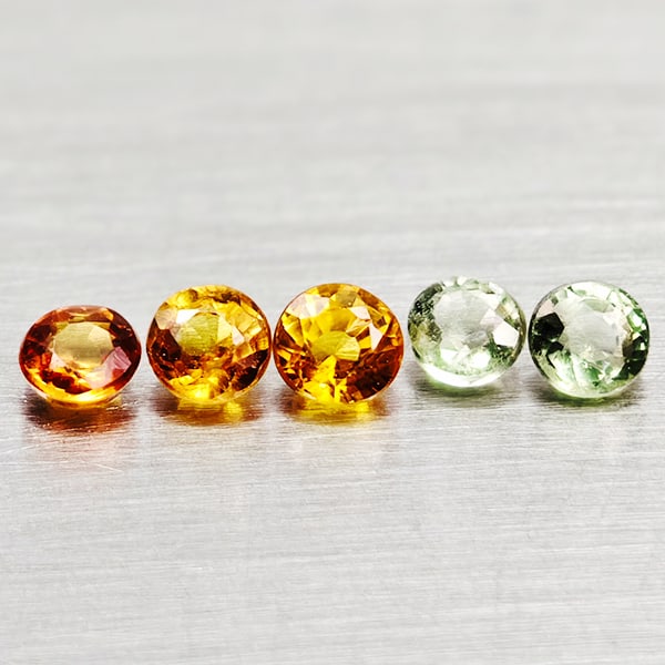 Natural Fancy Color Songea Sapphire Gemstones 0.96 Ct. 5 Pcs. Round Shape Mixed Size: Product ID: 806162363 Product Name: Natural Fancy Color Sapphire Weight: 0.96 CT. Size: 3.1 x 3.1 x 2.3 to 3 x 3 x 1.9 MM. Shape: Round Color: Fancy Color Clarity:VSI Luster: Good Gems Origin: Tanzani