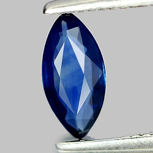 Natural Deep Blue Sapphire Gemstones 0.43 Ct. Marquise Shape 7.5 x 3.7 Mm.: Product ID: 806011355 Product Name: Natural Blue Sapphire Weight: 0.43 CT. Size: 7.5 x 3.7 x 1.8 MM. Shape: Marquise Color: Deep Blue Clarity:VSI Luster: Good Gems Origin: Thailand Treatment: Heated C