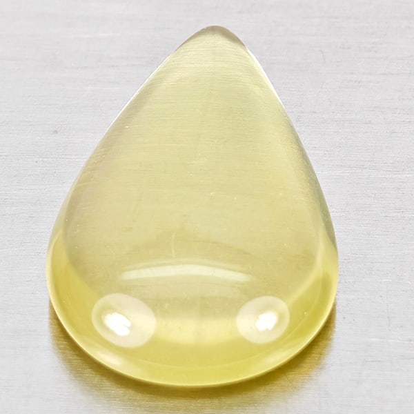 Natural Yellow Lemon Quartz Gemstones 12.65 Ct. Pear Cabochon Shape 22 x 14.4 Mm. (1 of 3)