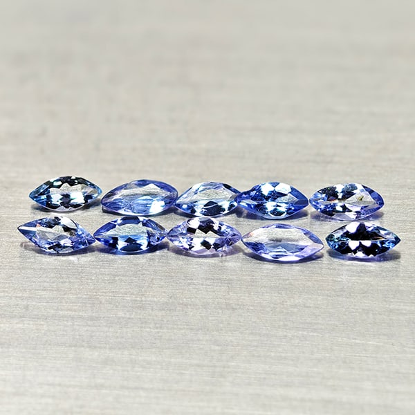 Natural Blue Tanzanite Gemstones 1.13 Ct. 10 Pcs. Marquise Shape 5.3 x 2.5 Mm. (1 of 3)