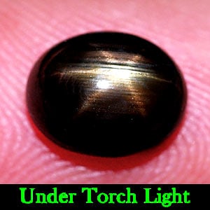 Natural Black Star Sapphire 2.86 Ct. Oval Cabochon Shape 8.4 x 6.6 Mm.: Product ID: 806136183 Product Name: Natural Star Sapphire Weight: 2.86 CT. Size: 8.4 x 6.6 x 4.5 MM. Shape: Oval Cabochon Color: Black Clarity:Opaque Luster: Good 6 Rays Star Gems Origin: Thailand Tre