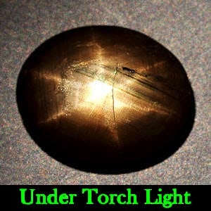 Natural Black Star Sapphire Gemstones 2.85 Ct. Oval Cabochon Shape 9.3 x 7.4 Mm. (1 of 3)