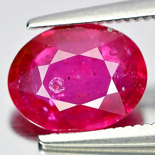 Natural Purplish Pink Ruby Gemstones 1.96 Ct. Oval Shape 9 x 7 Mm.: Product ID: 805926760 Product Name: Natural Ruby Weight: 1.96 CT. Size: 9 x 7 x 3.2 MM. Shape: Oval Color: Purplish Pink Clarity:VSI Luster: Good Gems Origin: Mozambique Treatment: Heated (Lead-glass 