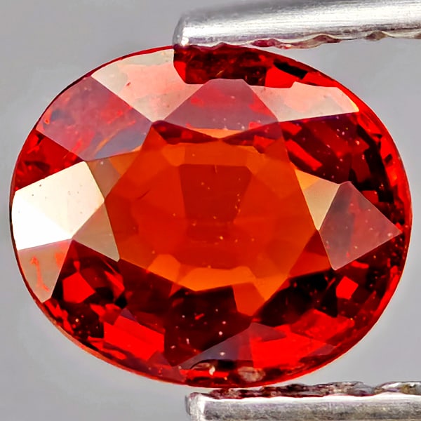 Natural Orangish Red Spessartine Garnet Gemstones 0.92 Ct. Oval Shape 6.4 x 5.4 Mm.: Product ID: 802937332 Product Name: Natural Garnet Weight: 0.92 CT. Size: 6.4 x 5.4 x 3 MM. Shape: Oval Shape Color: Orangish Red Clarity:SI1 Luster: Good Gems Origin: Namibia Treatment: Unheated Crys