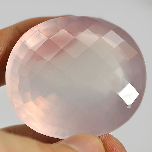 Natural Rose Pink Quartz Gemstones 205.00 Ct. Clean Oval Checkerboard Cut 41 x 37 Mm.: Product ID: 805524946 Product Name: Natural Quartz Weight: 205.00 CT. Size: 41 x 37 x 23 MM. Shape: Oval Checkerboard Color: Rose Pink Clarity:IF Luster: Good Gems Origin: Brazil Treatment: Unheated C