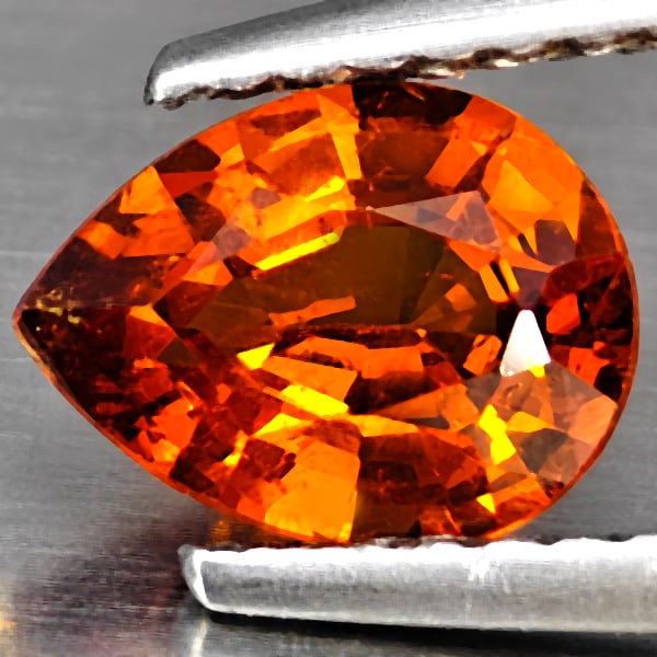 Natural Orange Spessartine Garnet Gemstones 0.99 Ct. Pear Shape 7.5 x 5.7 Mm.: Product ID: 802937838 Product Name: Natural Spessartine Weight: 0.99 CT. Size: 7.5 x 5.7 x 3.5 MM. Shape: Pear Shape Color: Orange Clarity:VSI Luster: Good Gems Origin: Namibia Treatment: Unheated Cry