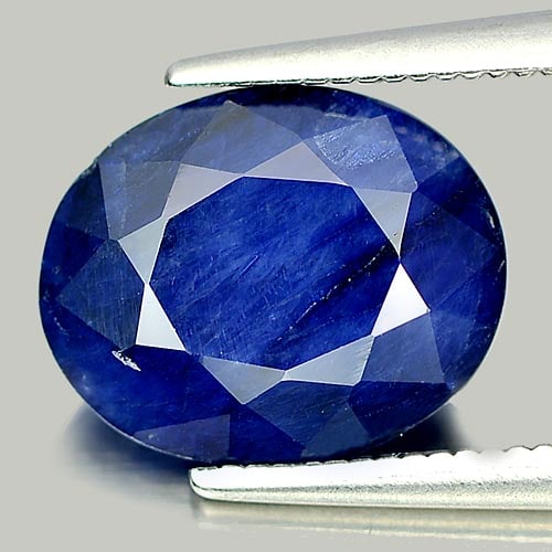 Natural Deep Blue Sapphire Gemstones 4.11 Ct. Oval Shape 10.9 x 8.9 Mm. (1 of 3)