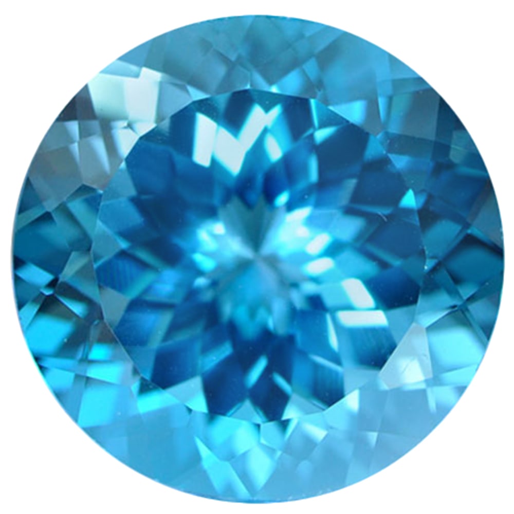 Natural Swiss Blue Topaz Gemstones 13.73 Ct. Clean Round Cornflower Cut 15 Mm.: Product ID: 807166408 Product Name: Natural Blue Topaz Weight: 13.73 CT. Size: 15 x 15 x 9.3 MM. Shape: Round Cornflower Cut Color: Blue Clarity:IF Luster: Very Good Gems Origin: Brazil Treatment: Tre