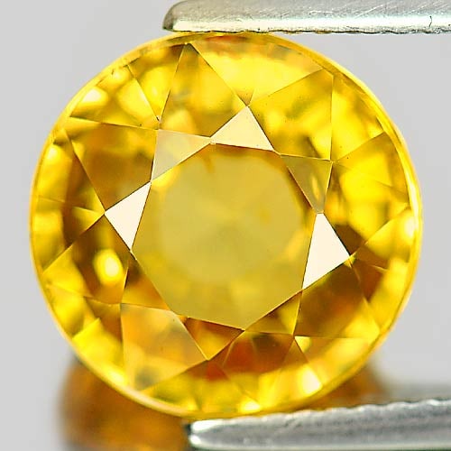 Natural Yellow Zircon Gemstones 8.99 Ct. VVS Round Shape 10.9 Mm. (1 of 3)