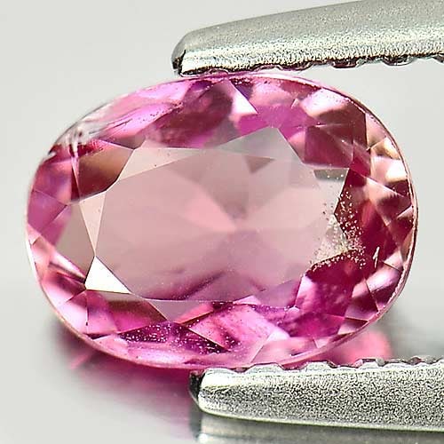 Natural Pink Tourmaline Gemstones 0.67 Ct. Oval Shape 6.5 x 4.8 Mm.: Product ID: 807246456 Product Name: Natural Tourmaline Weight: 0.67 CT. Size: 6.5 x 4.8 x 3 MM. Shape: Oval Color: Pink Clarity:VSI Luster: Good Gems Origin: Nigeria Treatment: Unheated Crystal Struct