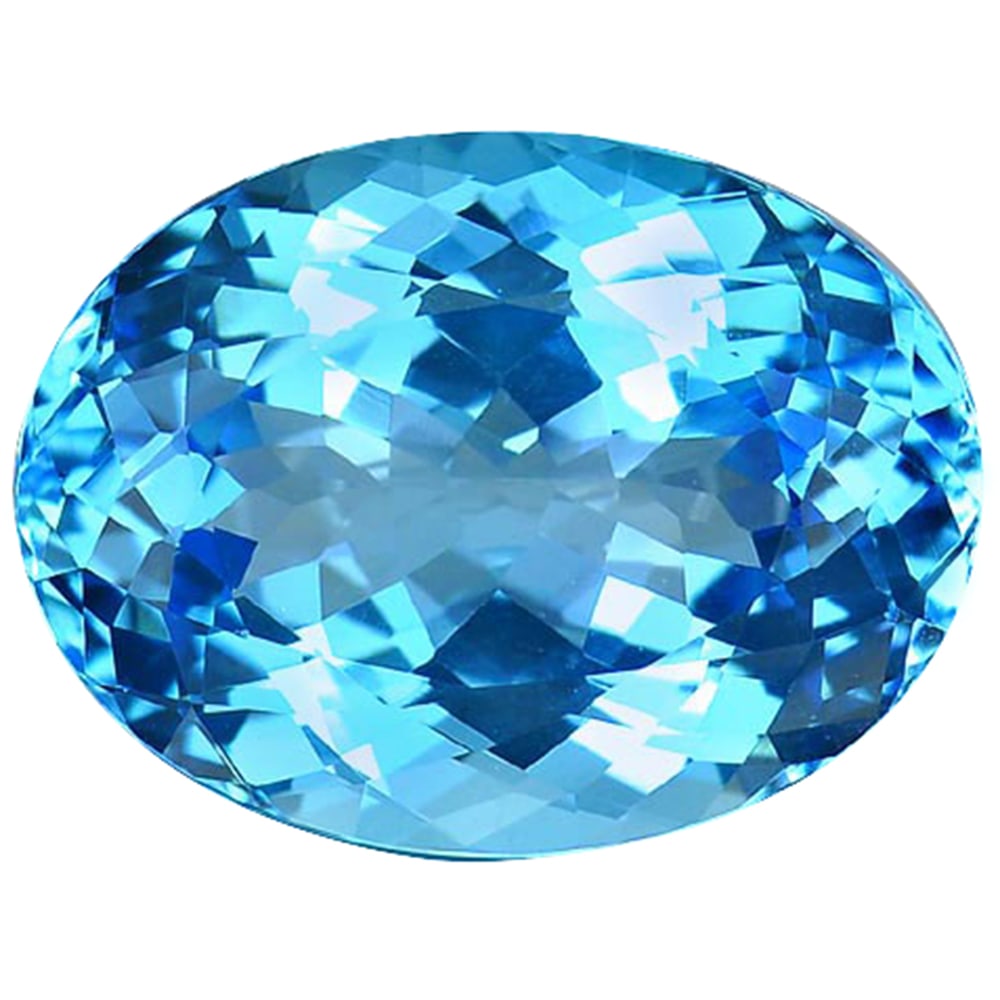 Natural Swiss Blue Topaz Gemstones 22.63 Ct. IF Oval Shape 20 x 15 Mm. (1 of 3)