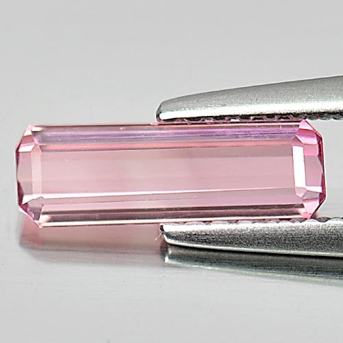 Natural Pink Tourmaline Gemstones 0.81 Ct. Clean Octagon Shape 10.1 x 3.4 Mm.: Product ID: 807249054 Product Name: Natural Tourmaline Weight: 0.81 CT. Size: 10.1 x 3.4 x 2.3 MM. Shape: Octagon Color: Pink Clarity:VSI Luster: Good Gems Origin: Nigeria Treatment: Unheated Crystal 
