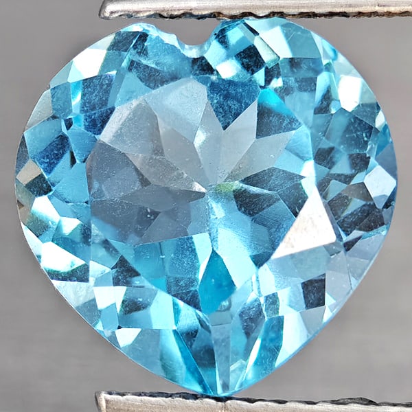 Natural Baby Blue Topaz Gemstones 4.99 Ct. Heart Shape 11.2 Mm. (1 of 3)
